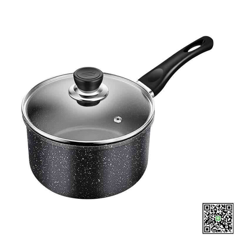 麥飯石燉鍋加厚平底不粘鍋多功能燉湯鍋家用電磁爐燃氣灶通用鍋-UM.有米家居