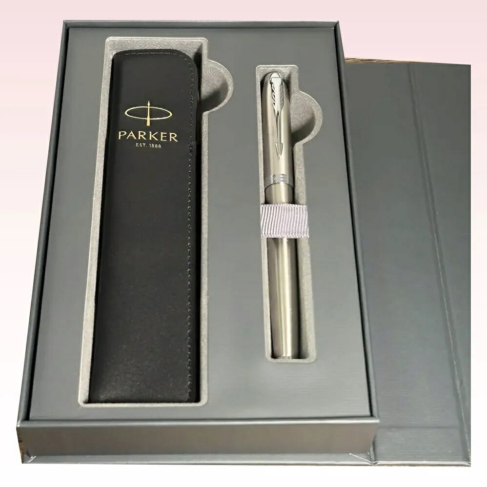 PARKER 派克 IM鋼桿白夾鋼珠筆 真皮筆套禮盒