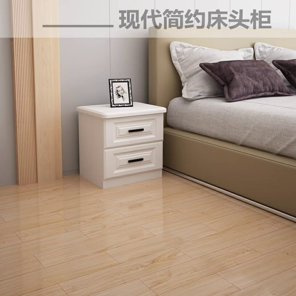 實木床頭柜簡約現代白色儲物收納柜北歐輕奢經濟型床邊小柜子整裝