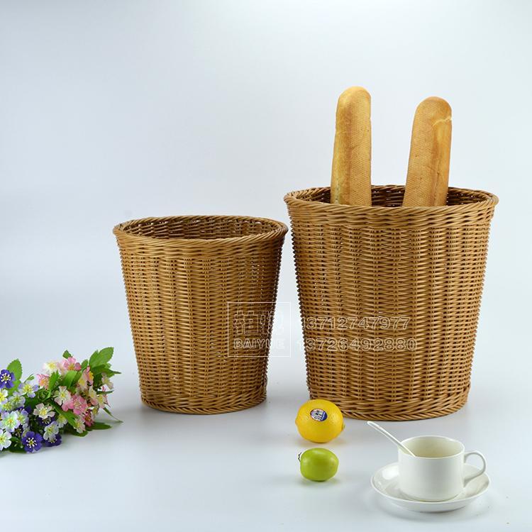 清倉仿藤編法式面包籃面包筒法棒面包筐面包桶面包簍收納桶置物籃 3