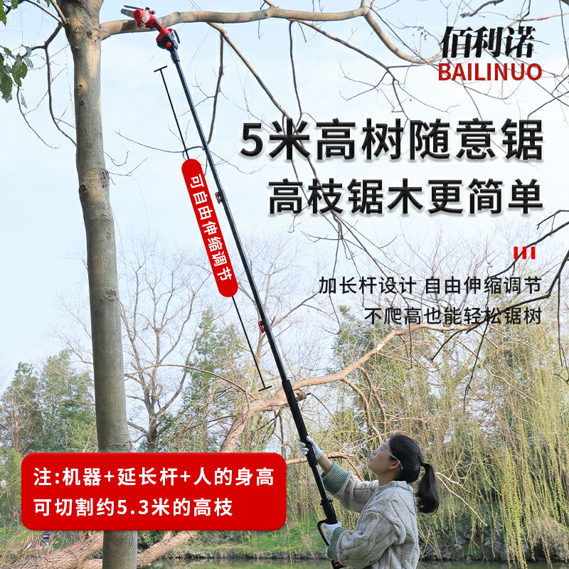 【臺灣公司 可開發票】電鋸鋰電高枝鋸加長桿伸縮充電式修剪樹電動兩用高枝剪園林高空鋸