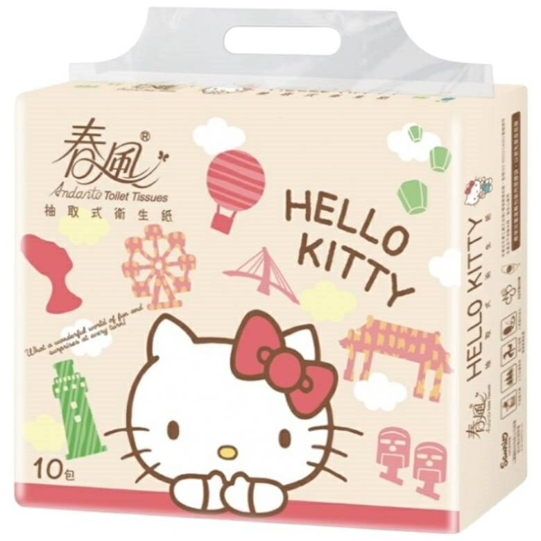 春風 KITTY抽取式衛生紙(100抽*10包/串) [大買家]