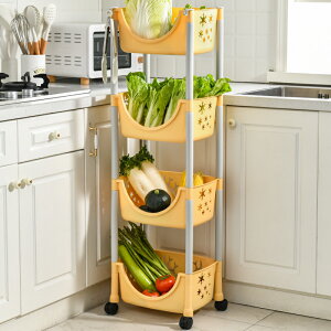 廚房收納置物架落地多層用品家用大全放果蔬菜筐多功能儲物整理架
