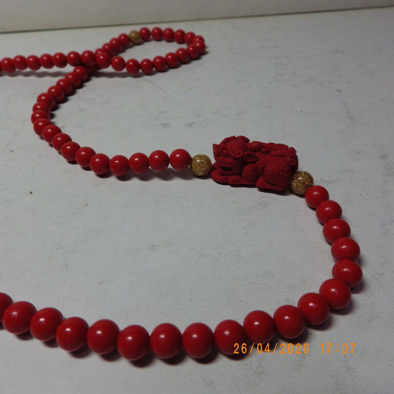 臺灣天然硃砂 8mm108念珠配猈貅***品質保證