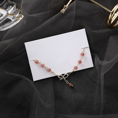 PS Mall 少女心蝴蝶結手鏈韓國甜美簡約百搭森林系水晶珠子手飾 【G2524】