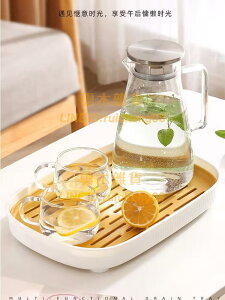 家用簡約茶盤茶杯托盤 長方形現代小型客廳儲水塑料水杯子瀝水盤【雲木雜貨】