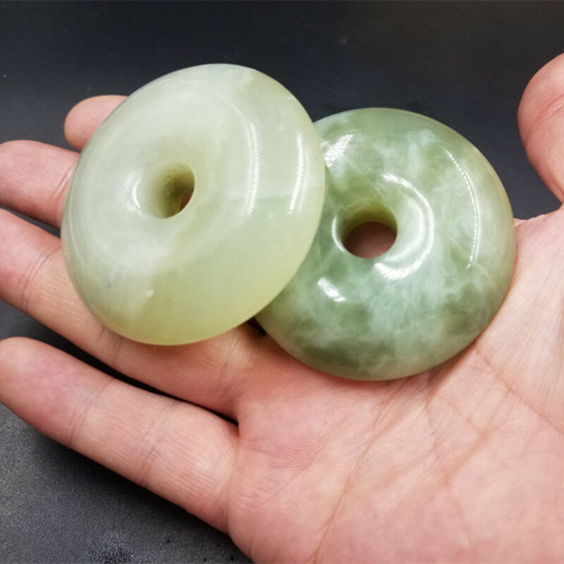 新款精美天然玉石岫玉玉平安扣掛件加厚款岫玉玉吊墜手把件手玩件