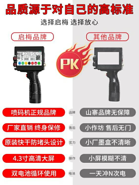 【九折】打碼機 啟梅QM-900智慧手持式噴碼機生產日期打碼機標簽數字流水號小型全自動手動 WJ