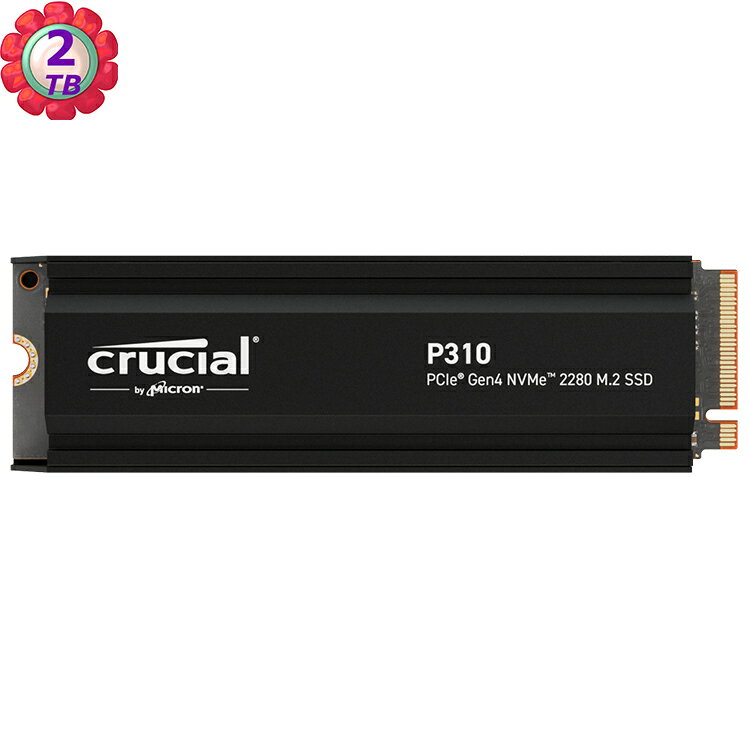 Crucial P310 2TB (2280) 散熱片 PCIe Gen4 NVMe SSD CT2000P310SSD5｜APP賺6%點數回饋