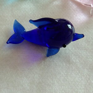 包郵日系手作迷你海豚玻璃小擺件手工工藝家居飾品海洋生物紀念品