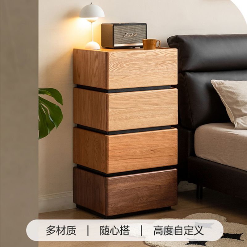 限時下殺 免運/可開票 實木床頭櫃簡約現代橡木收納臥室床邊櫃自由組合創意抽屜盒儲物櫃