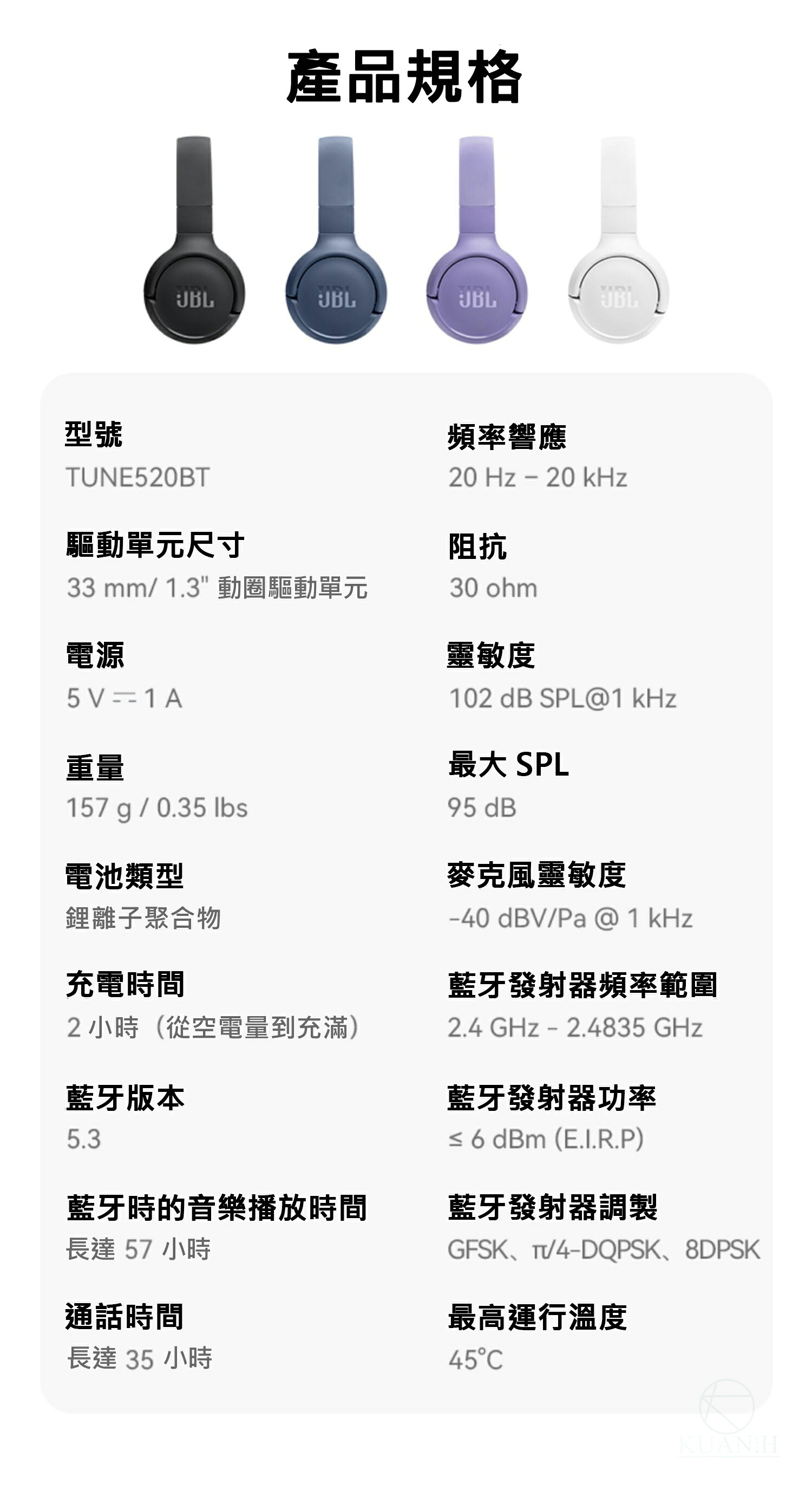 JBL Tune 520BT 頭戴式耳罩耳機 耳罩式藍芽無線耳機 藍牙耳罩 長續航 快速充電 重低音 免持通話 方便收納｜領券最高折$220 8