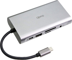 【美國代購-現貨】USB C 集線器、Opro9 10 合 1 C 型集線器，帶 3 個 USB 3.0 端口、4K HDMI、VGA、USB-C 供電、以太網便攜式、SD/TF 讀卡器和 3.5 毫米音頻插孔，適用於 Mac Pro 和其他 C 型筆記本電腦（灰色）