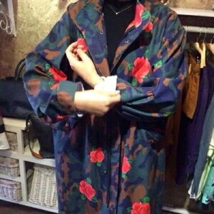 迷彩外套 風衣-韓版寬鬆顯瘦花朵印花女夾克71aj13【獨家進口】【米蘭精品】