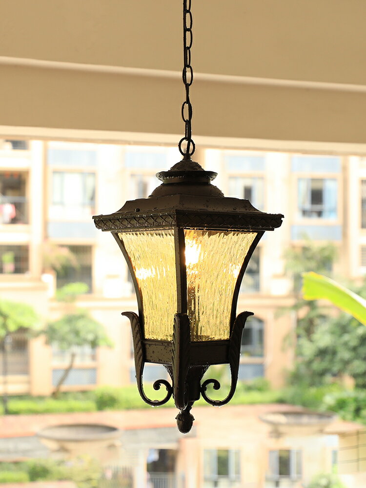 戶外吊燈太陽能人體感應歐式陽臺涼亭燈超亮美式大門葡萄架庭院燈