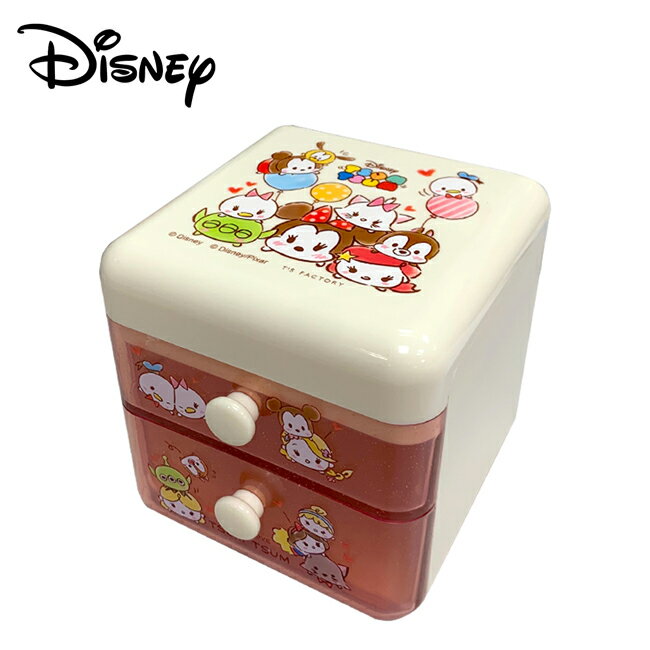 【日本正版】TSUM TSUM 二抽 塑膠收納盒 抽屜盒 置物盒 桌面收納 迪士尼 Disney - 082421
