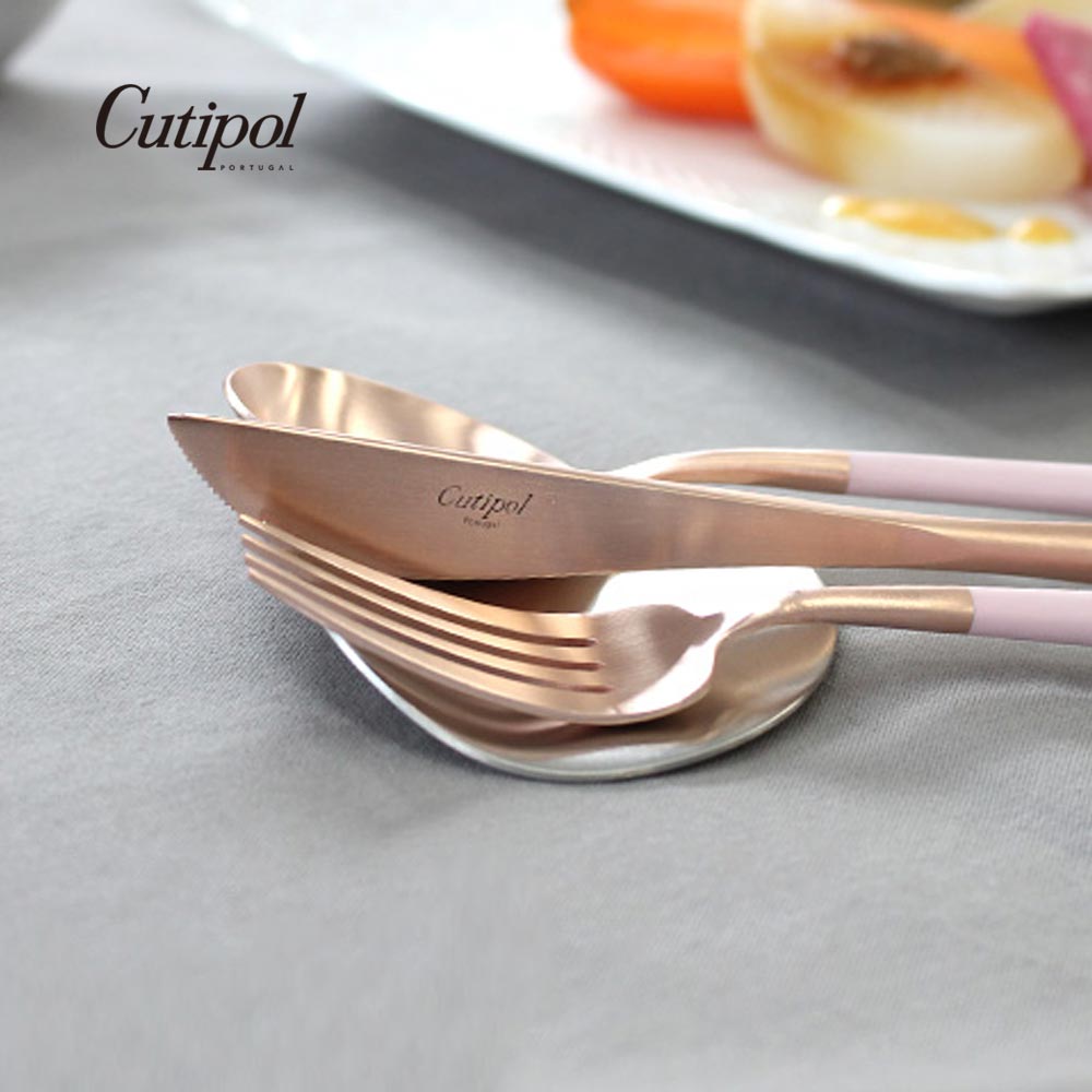 葡萄牙 Cutipol GOA 玫瑰金系列22cm主餐刀 (粉玫瑰金)