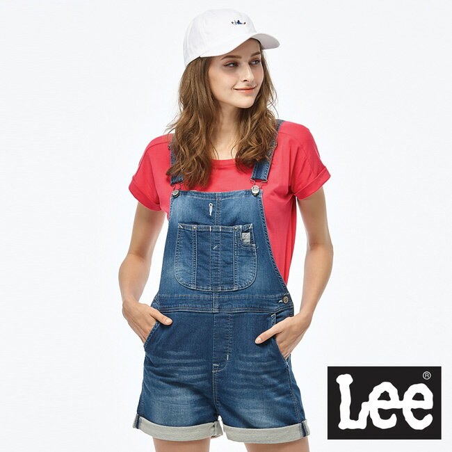 Lee 牛仔吊帶短褲 RG 深藍色 女款