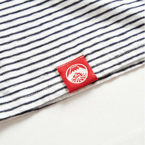 EDOKATSU江戶勝 LOGO字體刺繡條紋短袖T恤-男款 米白色 | EDWIN官方旗艦店直營店 | 樂天市場Rakuten