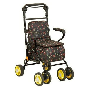 日本幸和TacaoF標準型步行車R193(花漾黑)帶輪型助步車/步行輔助車/散步車/助行椅