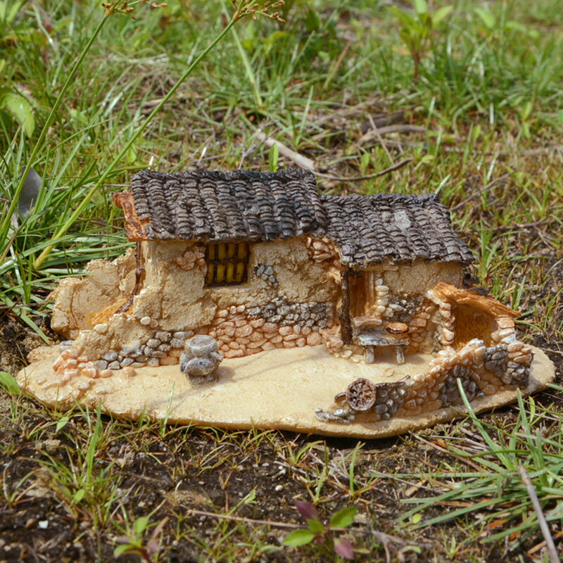 創意小房子擺件微景觀模型樹脂盆景家居裝飾品屋生日禮物田園圣誕