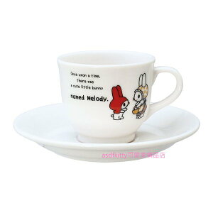 asdfkitty可愛家☆日本金正陶器 美樂蒂小紅帽陶瓷咖啡杯盤組-日本製
