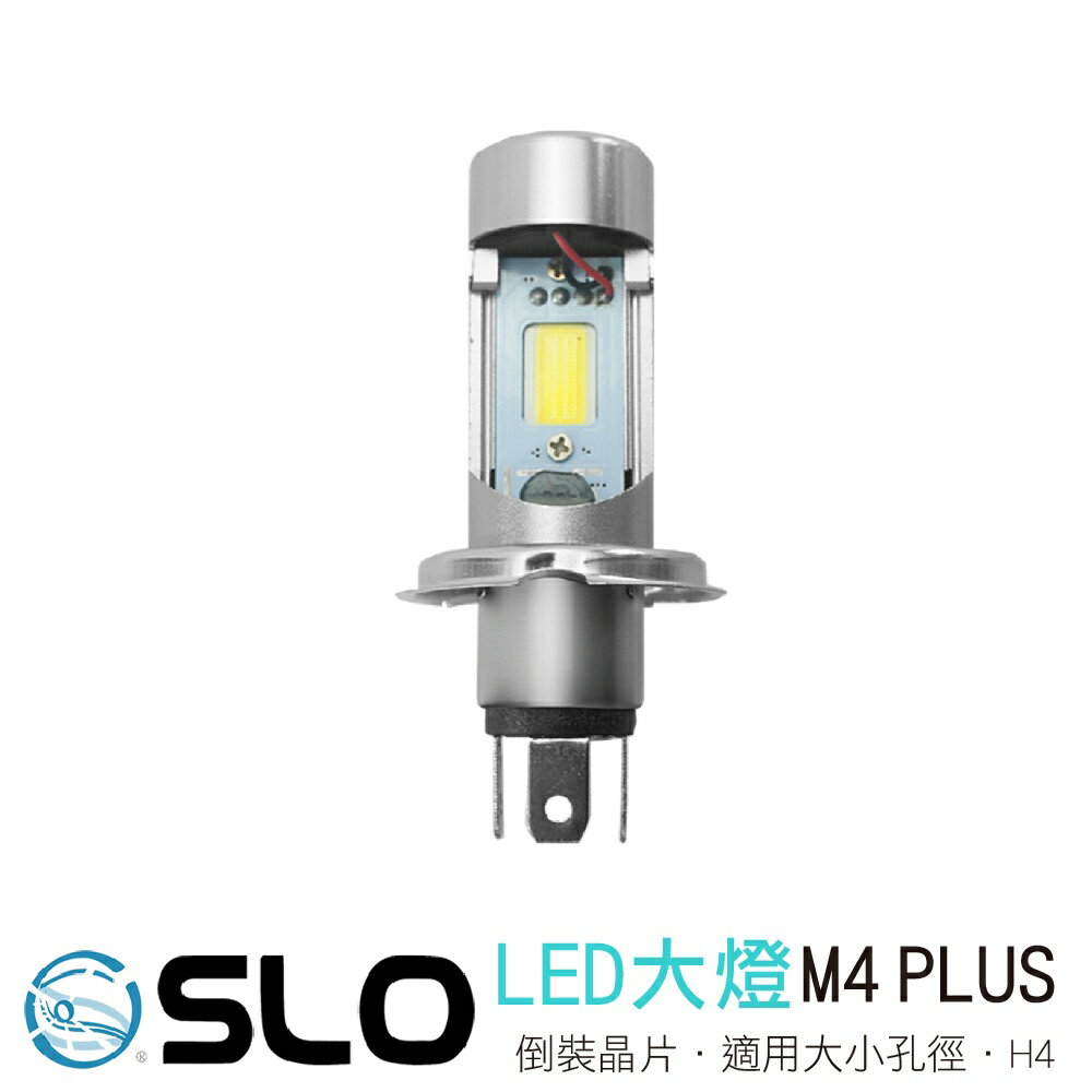 SLO【M4 PLUS LED大燈】H4、HS1 直上 前置風扇 LED 獨家倒裝COB晶片 高亮度 遮光罩 M4+