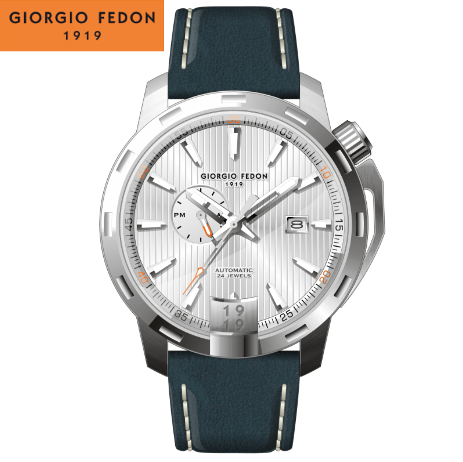 Giorgio Fedon 喬治菲登1919 TIMELESS VIII永恆系列運動版機械錶 GFCI004 藍/45mm