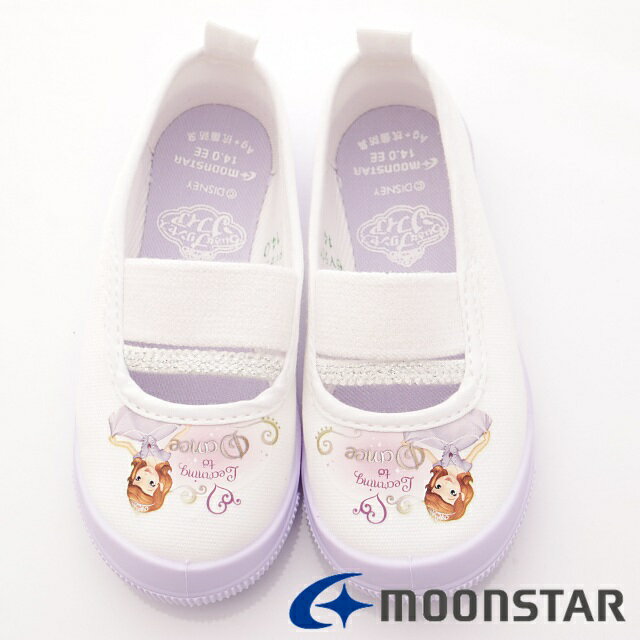 日本月星Moonstar機能童鞋迪士尼聯名系列日本製寬楦蘇菲亞公主室內鞋款S019紫(中小童段) 4
