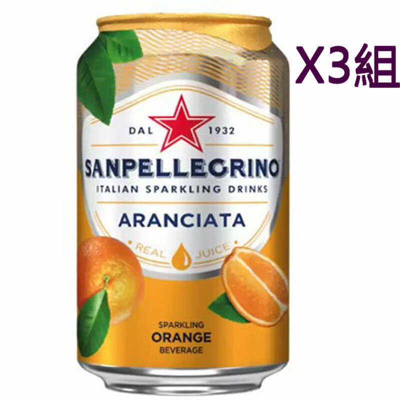 [COSCO代購4] W108310 San Pellegrino 聖沛黎洛 氣泡水果飲料 甜橙口味 330毫升 X 24罐