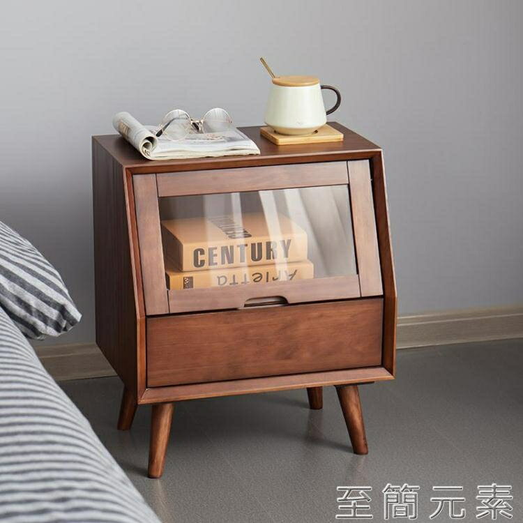 床頭櫃實木簡約現代臥室床邊小櫃子北歐小戶型儲物櫃多功能收納櫃 幸福驛站