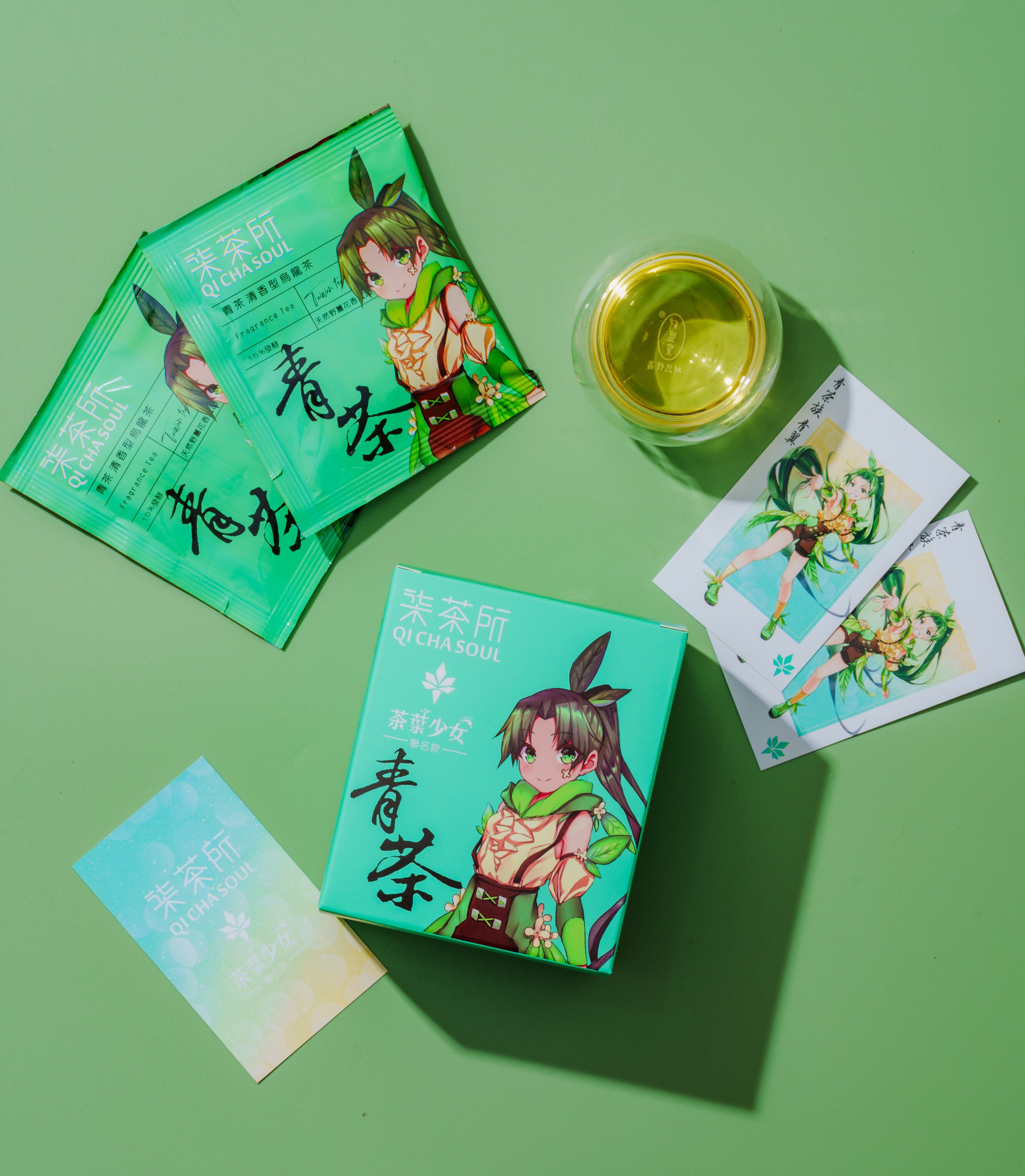 [柒茶所] {茶葉少女聯名禮品組/附茶葉少女專屬提袋)-青茶族 青翼