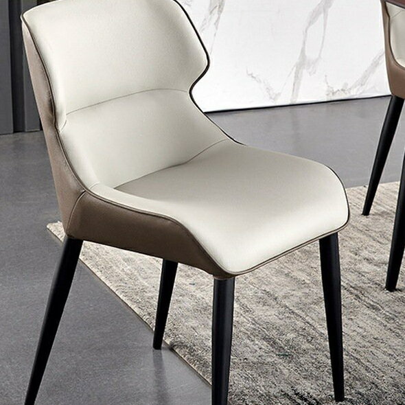 北歐簡約皮革傢用鐵藝椅子現代輕奢樣闆房設計師椅意式風極簡餐椅