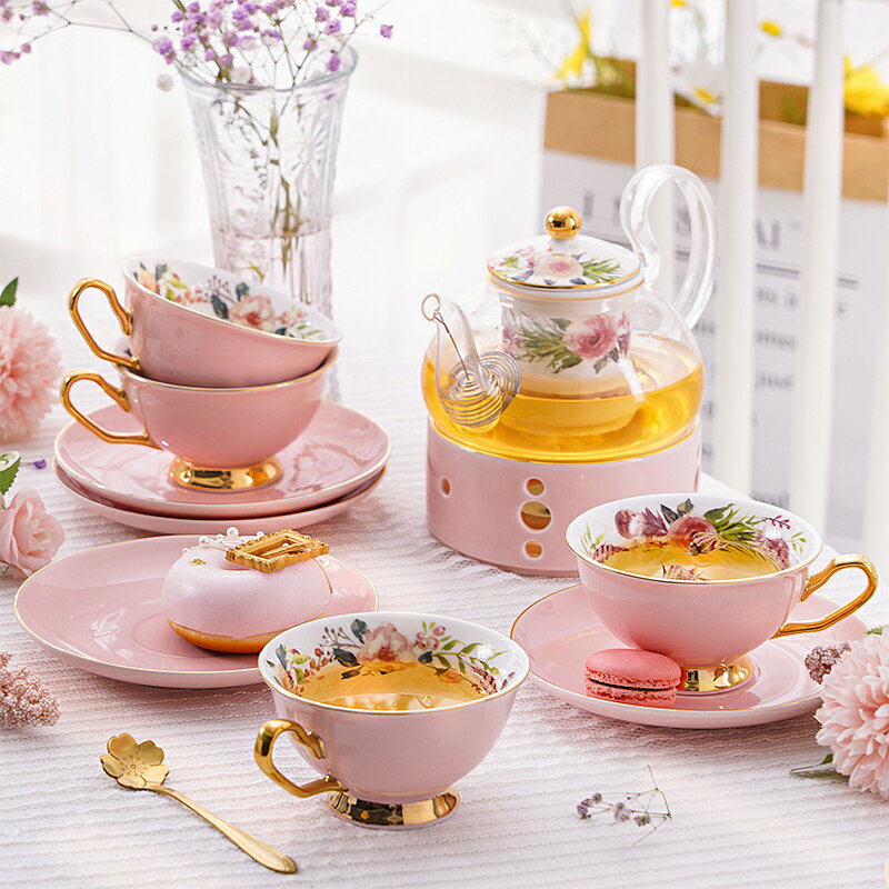 日式田園風陶瓷玻璃花茶具套裝客廳下午茶茶具水果茶壺帶過濾