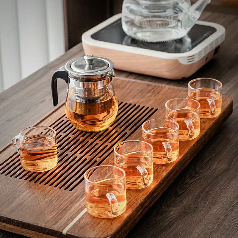 玻璃功夫茶具套裝家用功夫茶杯小茶臺簡約客廳辦公室整套茶壺茶盤
