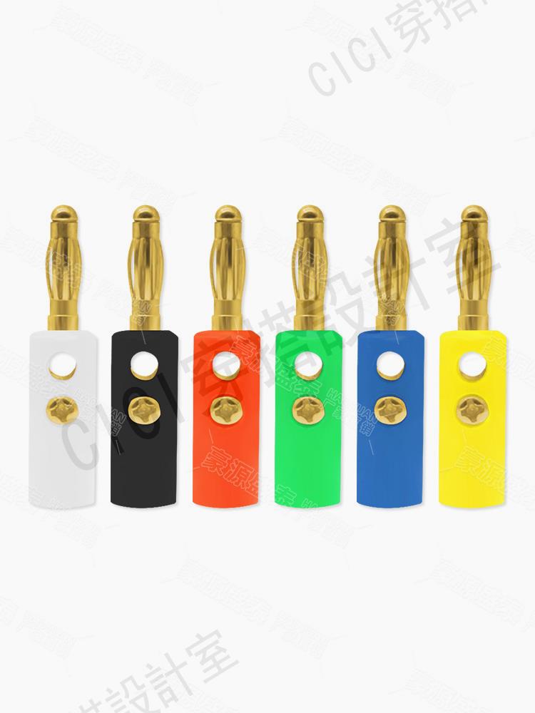 【299出貨】鍍金4MM香蕉插頭 燈籠花型 萬能表筆測試接插頭 banana接線柱插頭【亞德機械五金家居】 4