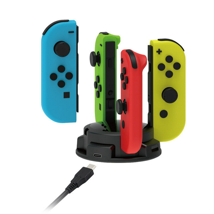 Switch OLED小手柄圓形四充NS JoyCon左右手柄充電座充TNS-19183