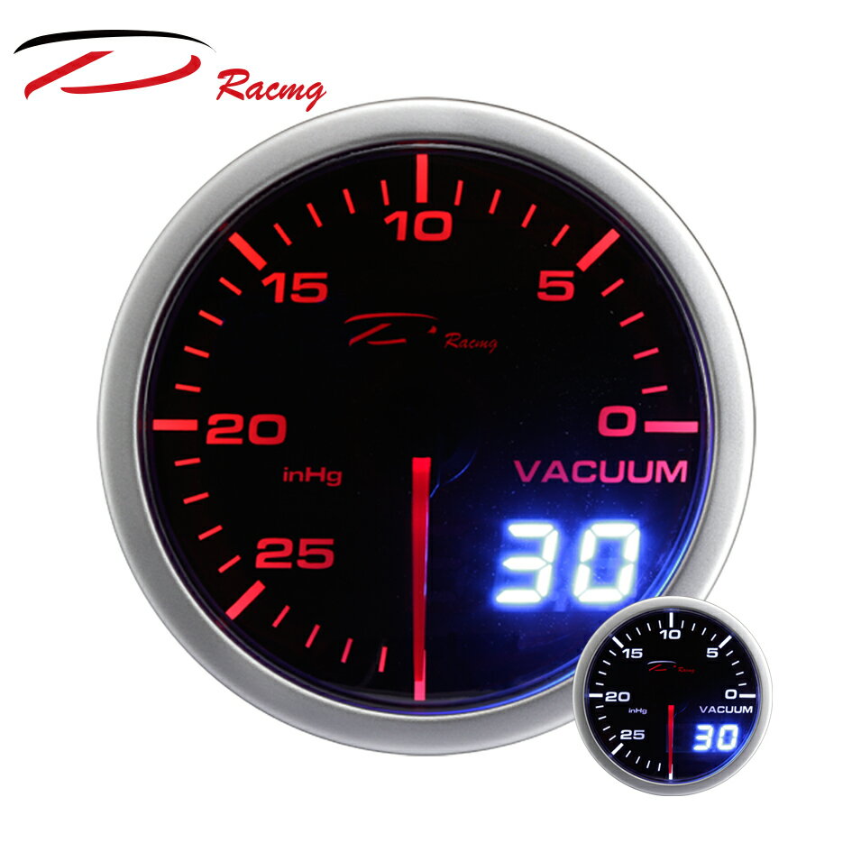【D Racing三環錶/改裝錶】60mm真空錶 VACUUM。Dual View 指針+數字雙顯示系列。錶頭無設定功能。