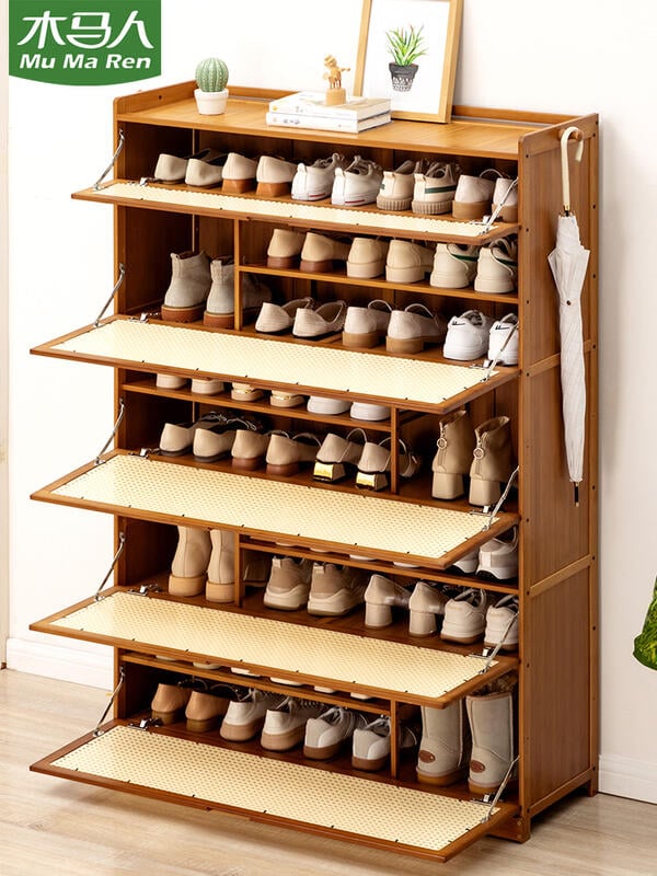 【可開發票】【簡易安裝】木馬人鞋櫃家用門口鞋架子簡易收納神器省空間實木入戶玄關經濟型