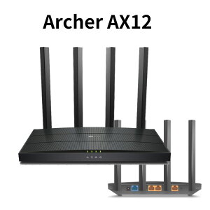 【最高折200+跨店點數22%回饋】TP-Link Archer AX12 AX1500 Gigabit雙頻4串流 Wi-Fi 6 無線路由器