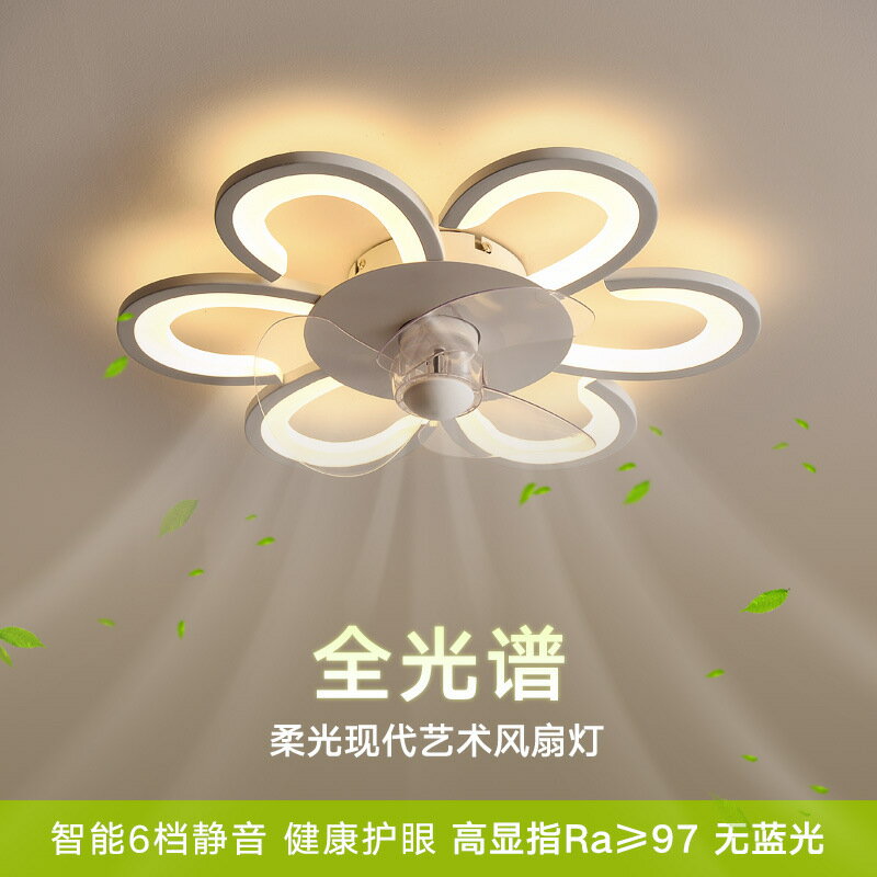 風扇燈2024年新款現代簡約臥室燈創意家用超薄靜音吊扇燈吸頂燈具 雙11全館免運