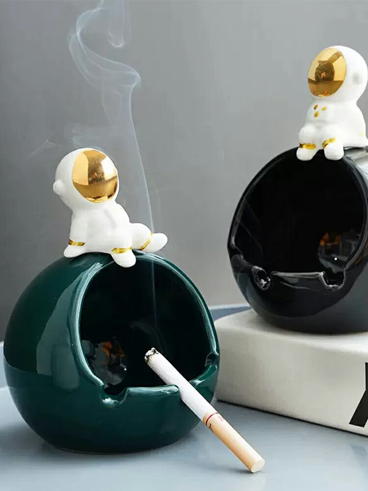 家用大號陶瓷創意煙灰缸 客廳衛生間廁所創意卡通式可愛防飛灰【不二雜貨】