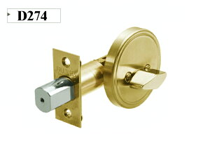門鎖 D274 加安牌 單向輔助鎖 60mm單一旋轉鈕 單向鎖組 金色 青銅 粉體塗裝 FAULTLESS 房間鎖 房門
