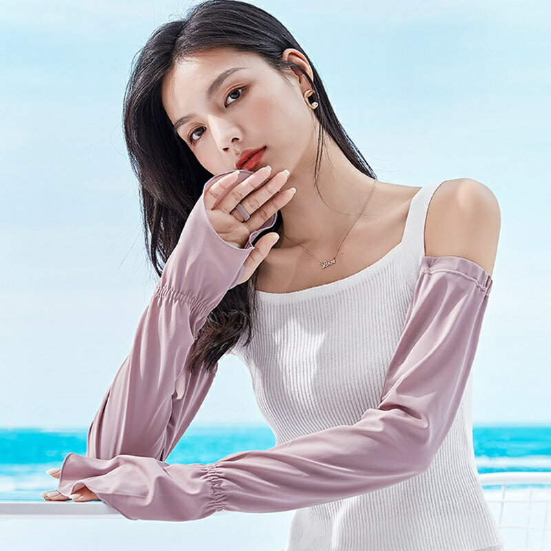 防曬袖套輕薄手套-透氣長款UPF50+純色女配件4色74dz13【獨家進口】【米蘭精品】