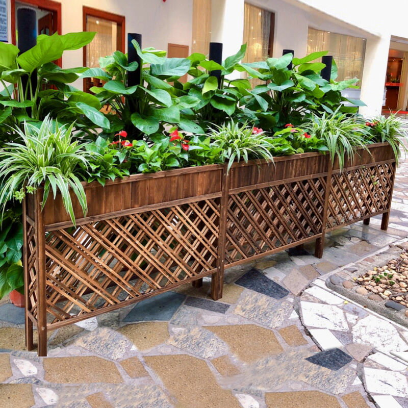 【最低價】【公司貨】防腐木柵欄室內室外木質欄柵裝飾陽臺花園戶外木花架餐廳隔斷圍欄 5