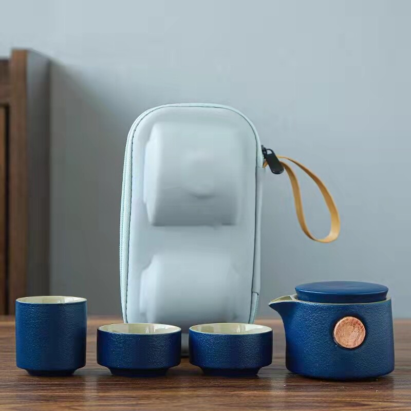 【輕巧時尚11】快客杯陶瓷茶具携帶包(一壼3杯)