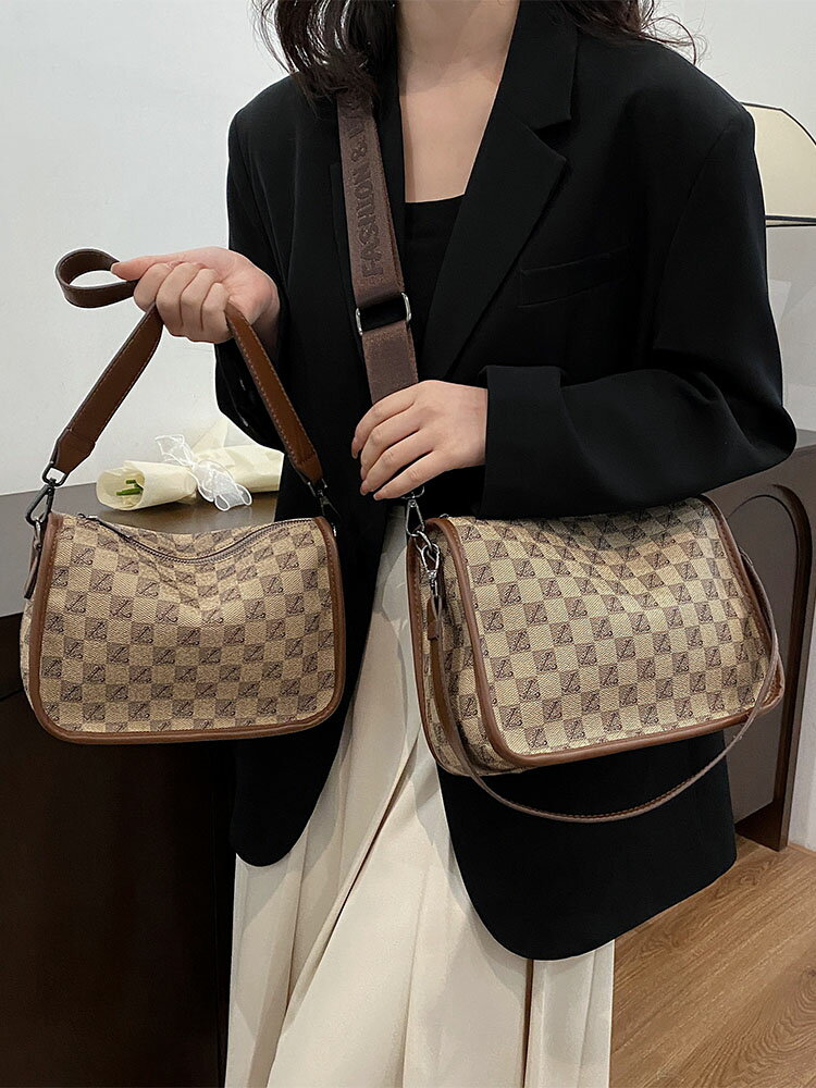 軟皮復古時尚單肩包包女2023夏季百搭通勤質感斜挎包休閑包韓版潮