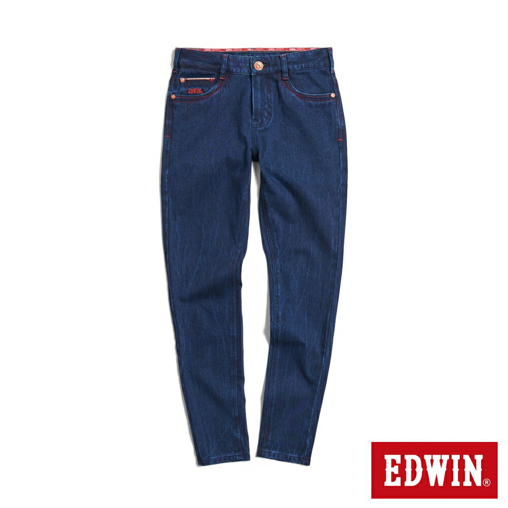 EDWIN 東京紅360°迦績棉彈小直筒牛仔褲-女款 原藍色