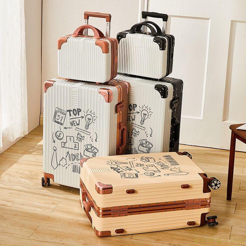 日系行李箱女20寸 卡通高顏值學生拉桿箱 大容量便攜鋁框旅行箱男生24寸
