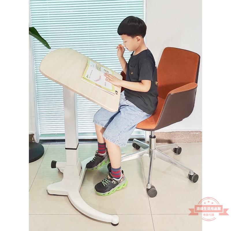 站立氣動自動升降桌移動懶人電腦兒童學習桌折疊學生培訓網課書桌